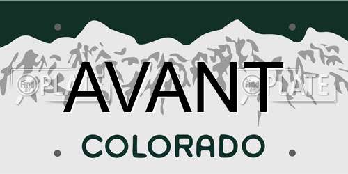 AVANT Colorado License Plate