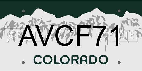 AVCF71 Colorado License Plate