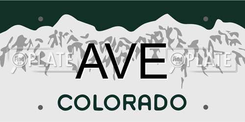 AVE Colorado License Plate