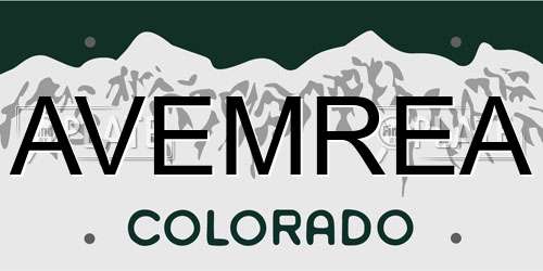 AVEMREA Colorado License Plate