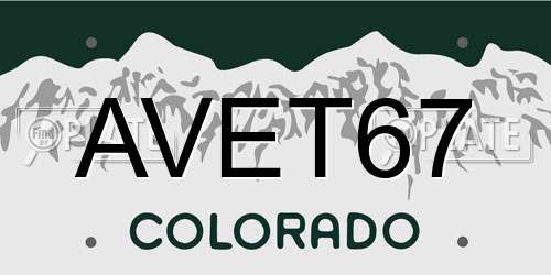 AVET67 Colorado License Plate