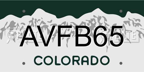 AVFB65 Colorado License Plate