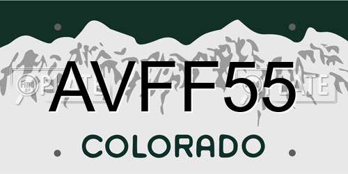 AVFF55 Colorado License Plate