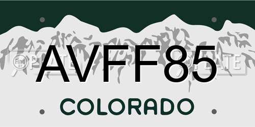 AVFF85 Colorado License Plate