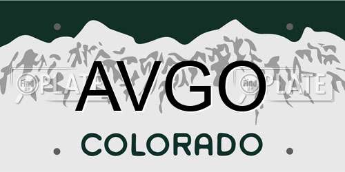 AVGO Colorado License Plate
