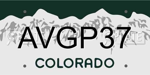 AVGP37 Colorado License Plate