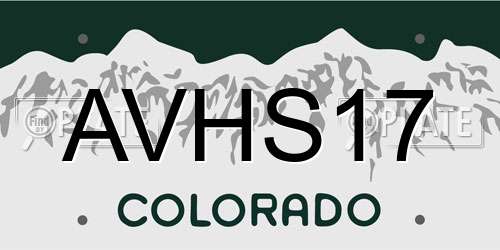 AVHS17 Colorado License Plate