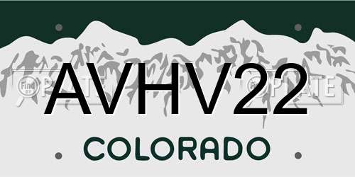 AVHV22 Colorado License Plate