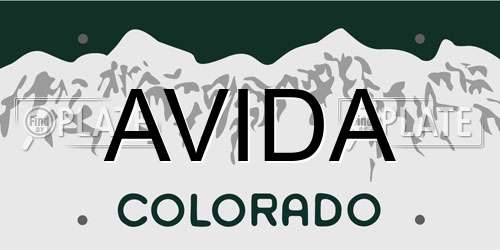 AVIDA Colorado License Plate