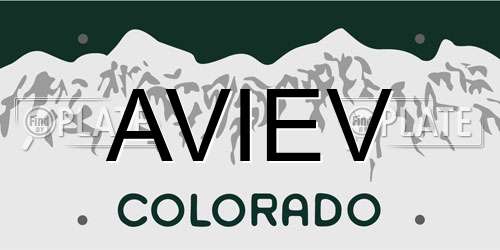 AVIEV Colorado License Plate