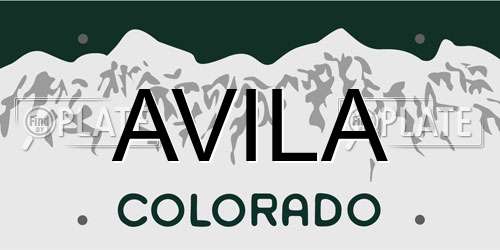 AVILA Colorado License Plate