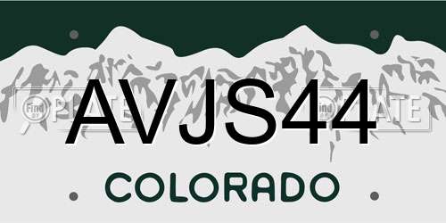 AVJS44 Colorado License Plate