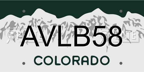 AVLB58 Colorado License Plate