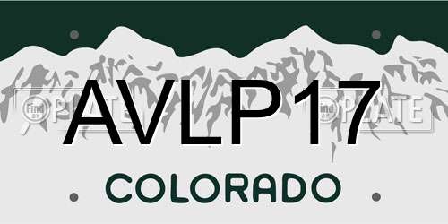 AVLP17 Colorado License Plate