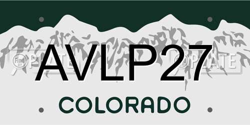 AVLP27 Colorado License Plate