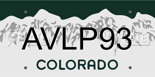 AVLP93 Colorado License Plate