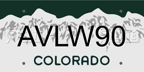 AVLW90 Colorado License Plate