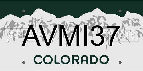 AVMI37 Colorado License Plate