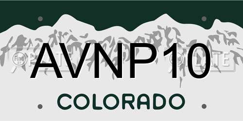 AVNP10 Colorado License Plate