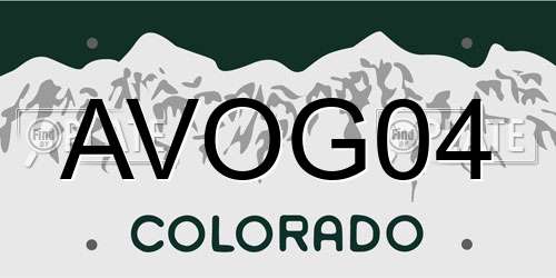 AVOG04 Colorado License Plate
