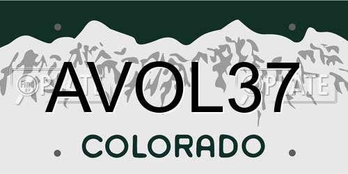 AVOL37 Colorado License Plate