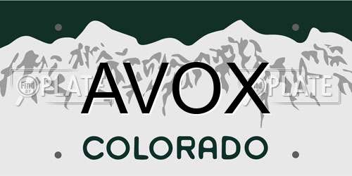 AVOX Colorado License Plate