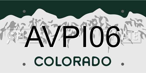 AVPI06 Colorado License Plate