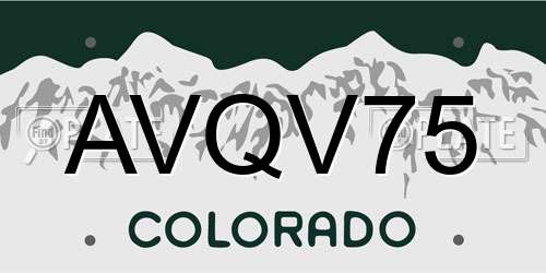 AVQV75 Colorado License Plate