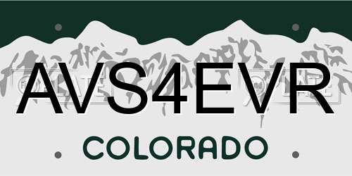 AVS4EVR Colorado License Plate