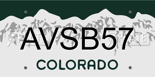 AVSB57 Colorado License Plate