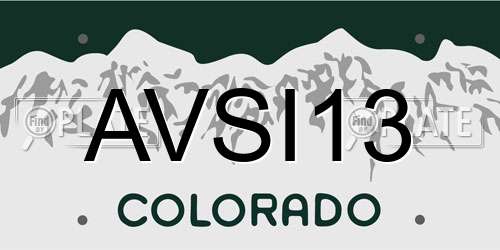 AVSI13 Colorado License Plate