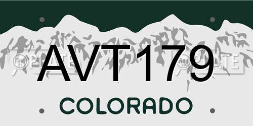 AVT179 Colorado License Plate