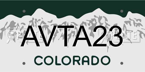 AVTA23 Colorado License Plate