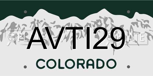 AVTI29 Colorado License Plate