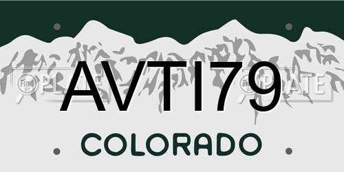 AVTI79 Colorado License Plate