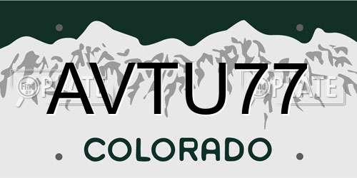 AVTU77 Colorado License Plate