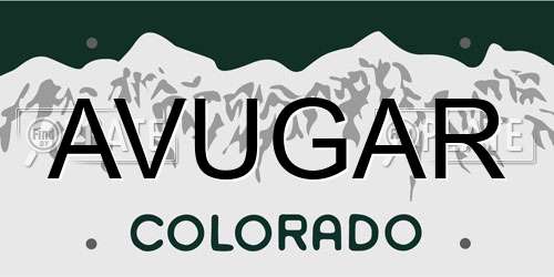AVUGAR Colorado License Plate