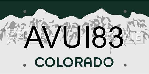 AVUI83 Colorado License Plate
