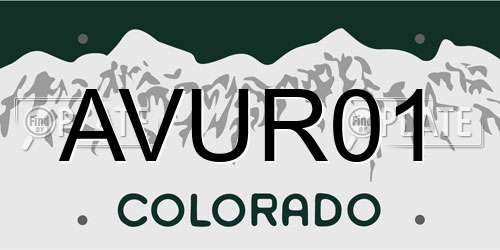 AVUR01 Colorado License Plate