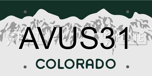 AVUS31 Colorado License Plate