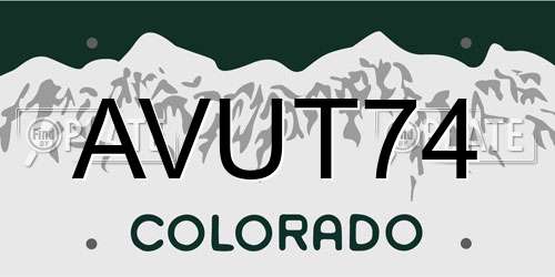 AVUT74 Colorado License Plate