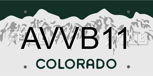 AVVB11 Colorado License Plate