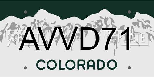 AVVD71 Colorado License Plate