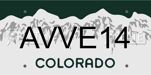 AVVE14 Colorado License Plate