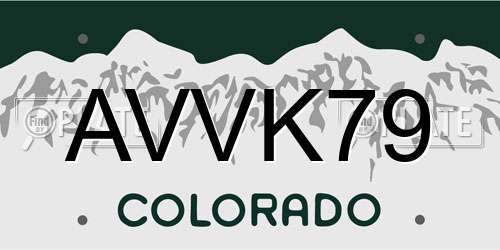 AVVK79 Colorado License Plate