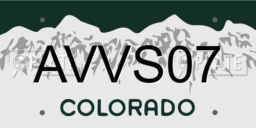 AVVS07 Colorado License Plate