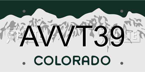 AVVT39 Colorado License Plate