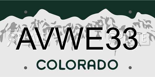 AVWE33 Colorado License Plate