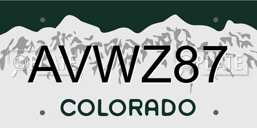 AVWZ87 Colorado License Plate