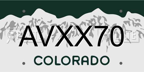 AVXX70 Colorado License Plate